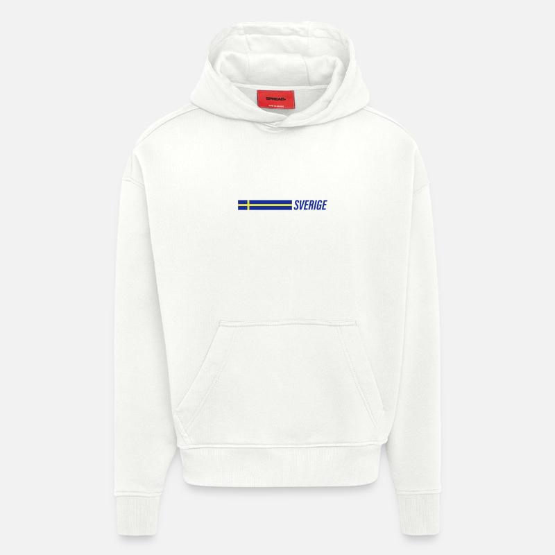 Équipe de la Suède - Sweat à capuche bio épais oversize fabriqué en UE - OFF WHITE