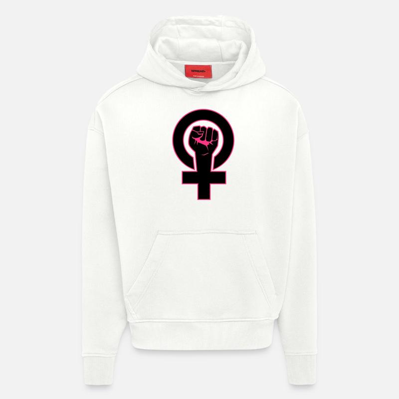 feminist - Sweat à capuche bio épais oversize fabriqué en UE - OFF WHITE