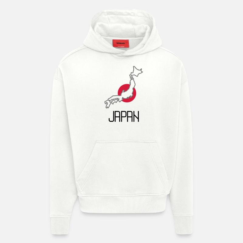 japan - Sweat à capuche bio épais oversize fabriqué en UE - OFF WHITE