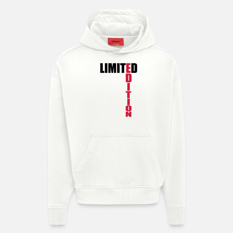 Limited Edition Text Logo - Sweat à capuche bio épais oversize fabriqué en UE - OFF WHITE