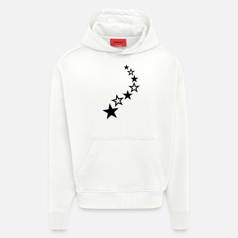 Etoiles - Sweat à capuche bio épais oversize fabriqué en UE - OFF WHITE