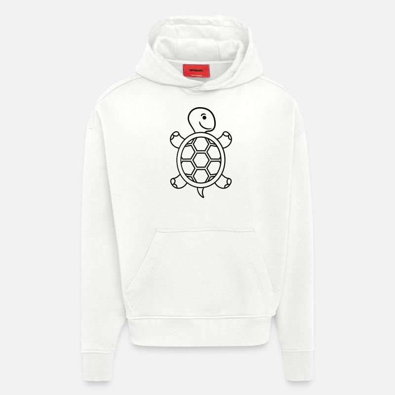 Tortue mignon sucré - Sweat à capuche bio épais oversize fabriqué en UE - OFF WHITE