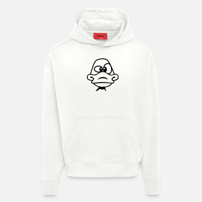 Canard stupide stupide - Sweat à capuche bio épais oversize fabriqué en UE - OFF WHITE
