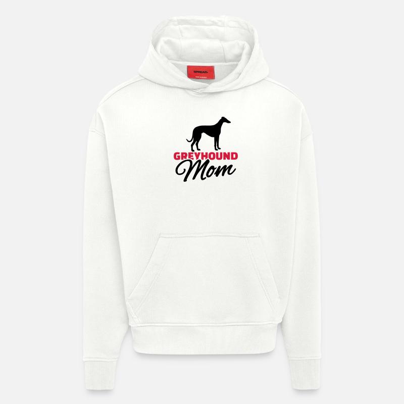 Greyhound Mom - Sweat à capuche bio épais oversize fabriqué en UE - OFF WHITE