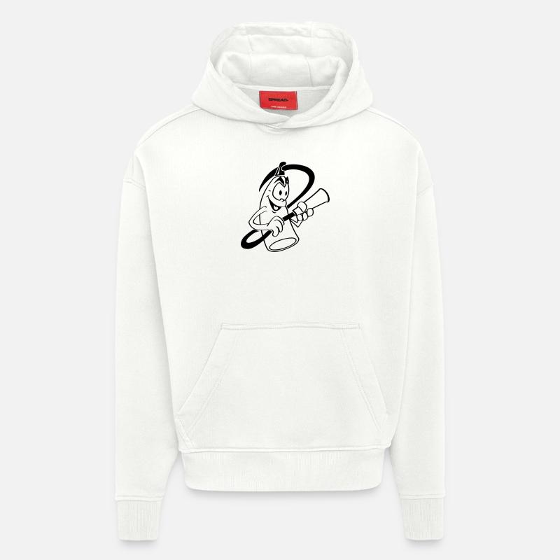 extinctoon - Sweat à capuche bio épais oversize fabriqué en UE - OFF WHITE