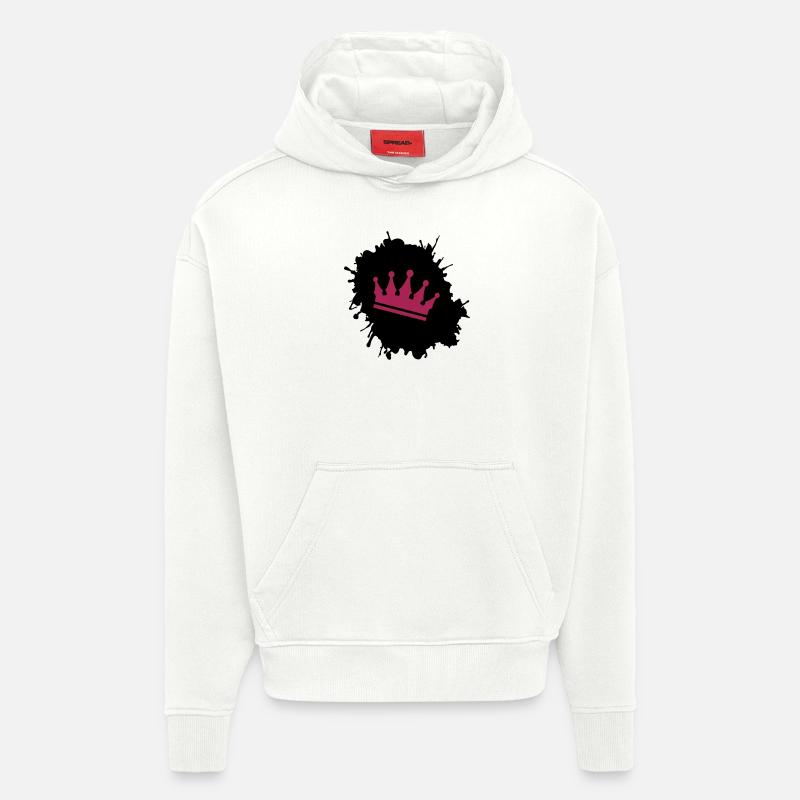 Blobs Couronne - Sweat à capuche bio épais oversize fabriqué en UE - OFF WHITE