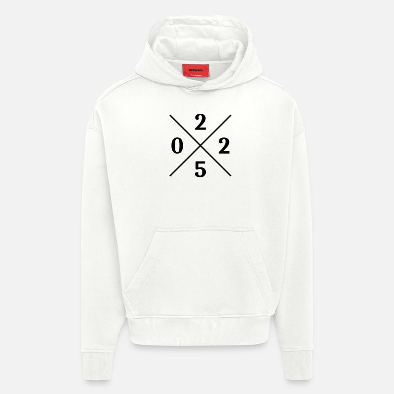 Année 2025 - Sweat à capuche bio épais oversize fabriqué en UE - OFF WHITE