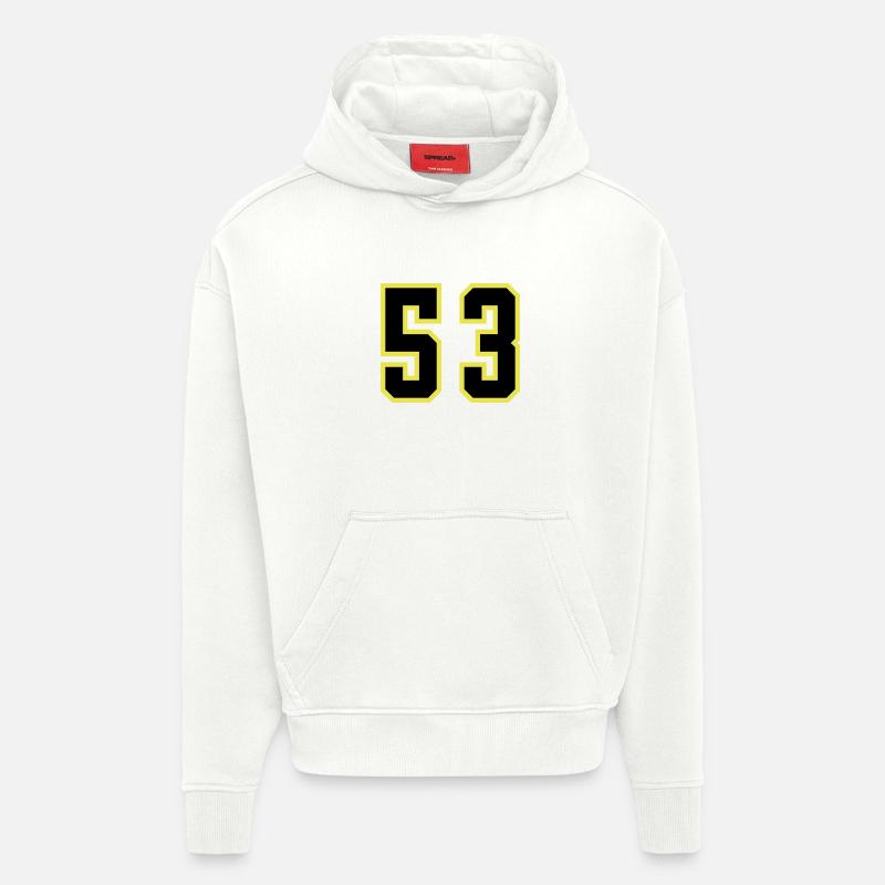 Maillot à 53 numéros - Sweat à capuche bio épais oversize fabriqué en UE - OFF WHITE