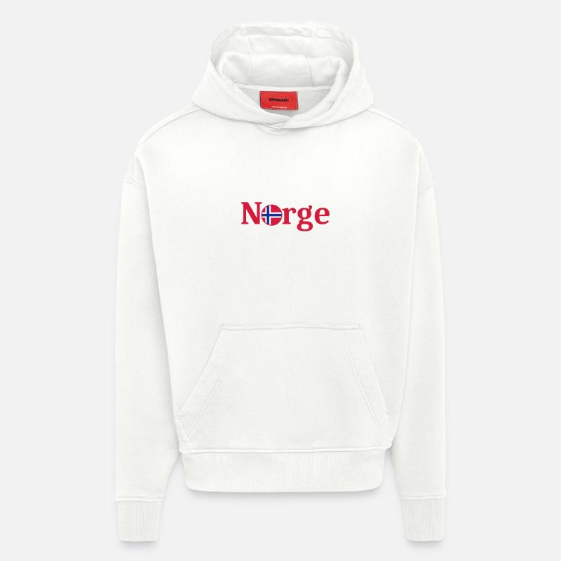 Norvège Norvège - Sweat à capuche bio épais oversize fabriqué en UE - OFF WHITE