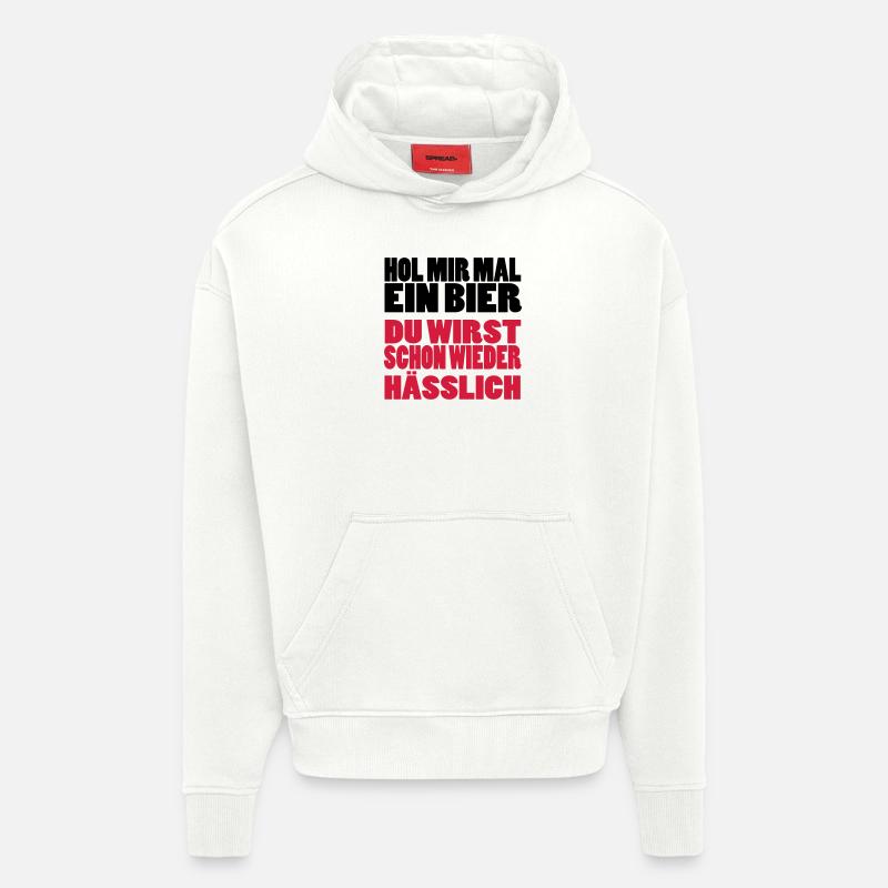 bier - Sweat à capuche bio épais oversize fabriqué en UE - OFF WHITE