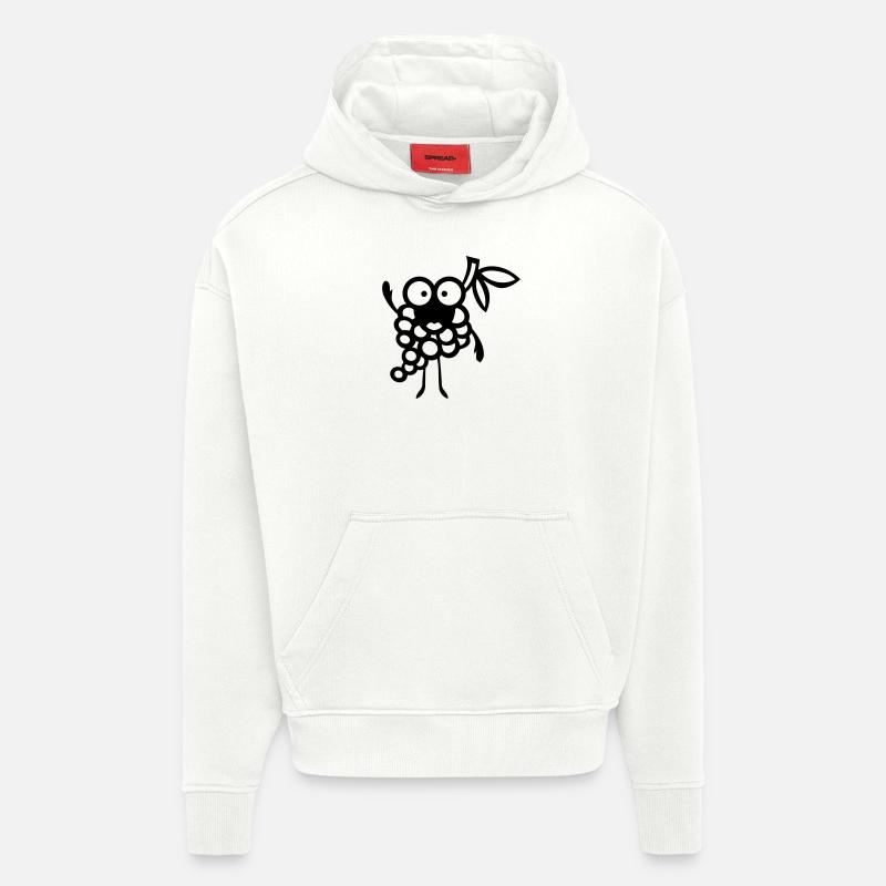 freche Früchtchen: Weintraube - Sweat à capuche bio épais oversize fabriqué en UE - OFF WHITE