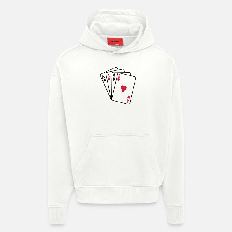 Poker - Sweat à capuche bio épais oversize fabriqué en UE - OFF WHITE