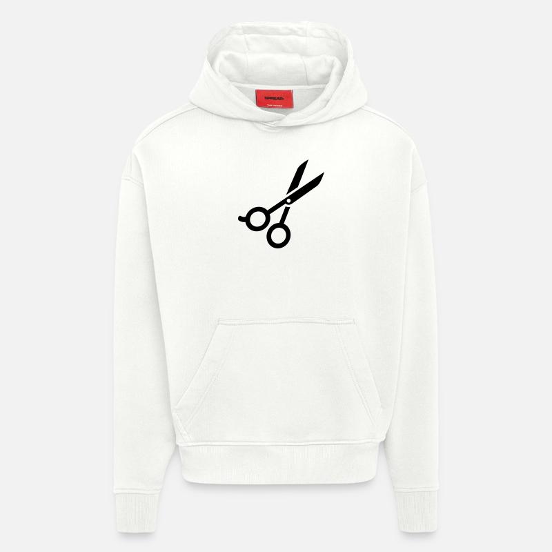 Ciseaux - Sweat à capuche bio épais oversize fabriqué en UE - OFF WHITE