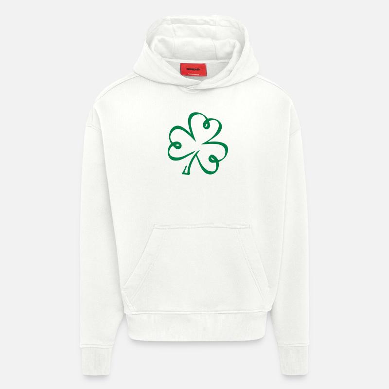 Shamrock - Sweat à capuche bio épais oversize fabriqué en UE - OFF WHITE