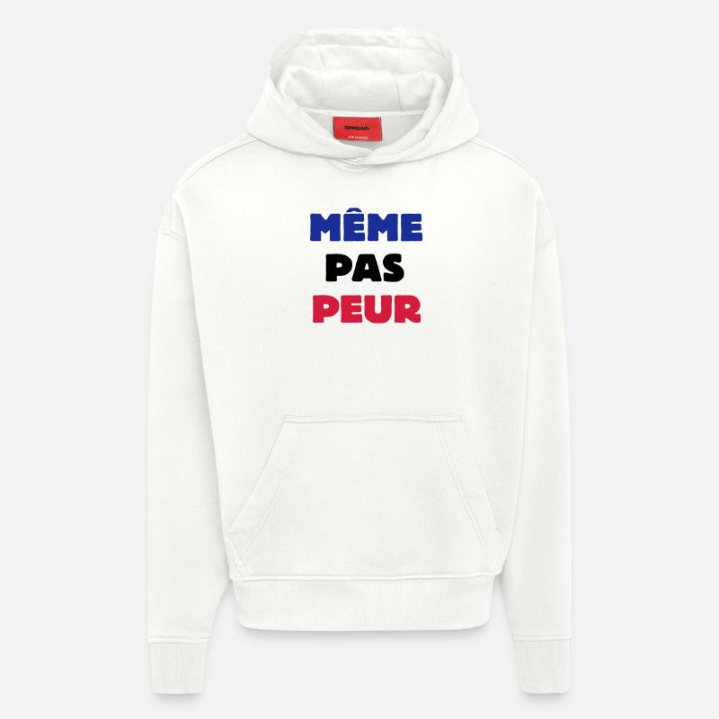 Même pas Peur - Sweat à capuche bio épais oversize fabriqué en UE - OFF WHITE