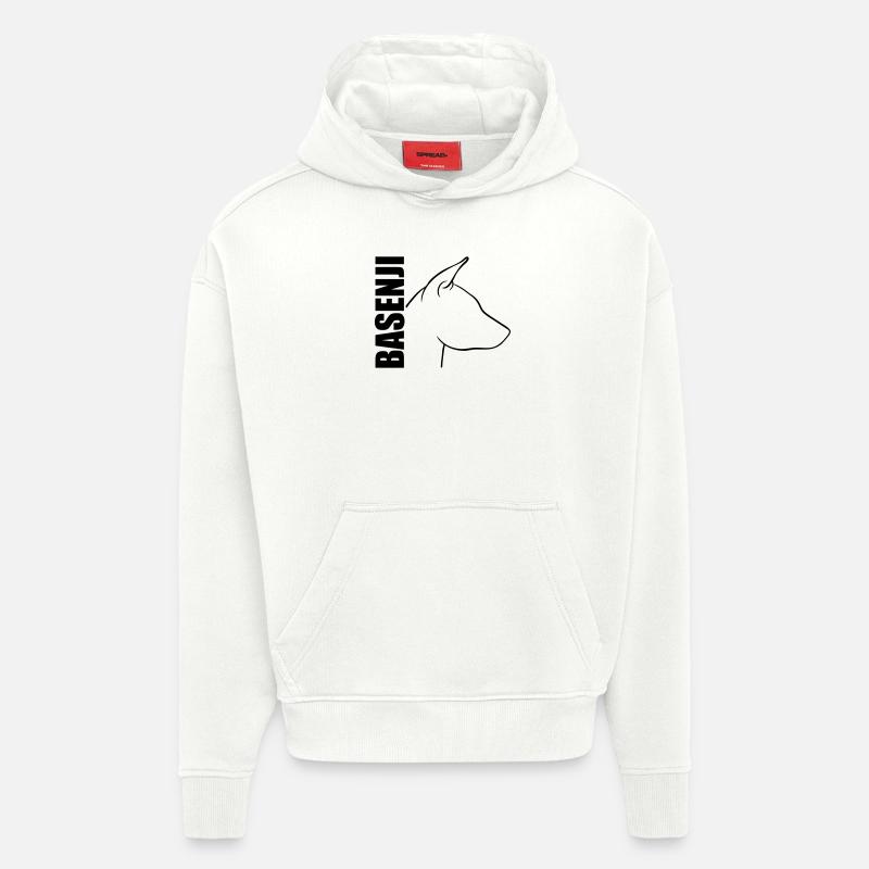 PROFIL BASENJI - Sweat à capuche bio épais oversize fabriqué en UE - OFF WHITE