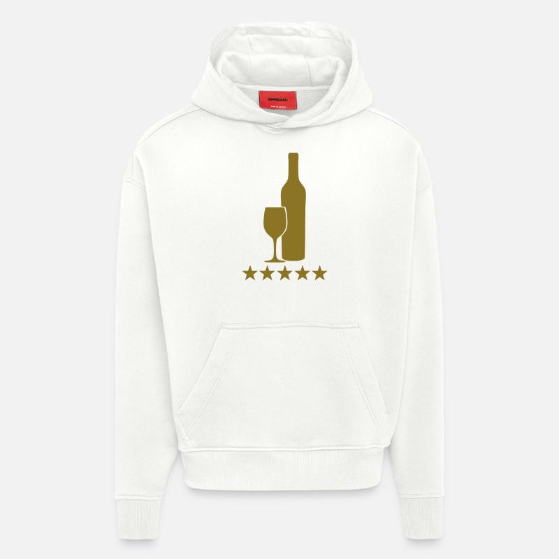 wine 5 star - Sweat à capuche bio épais oversize fabriqué en UE - OFF WHITE