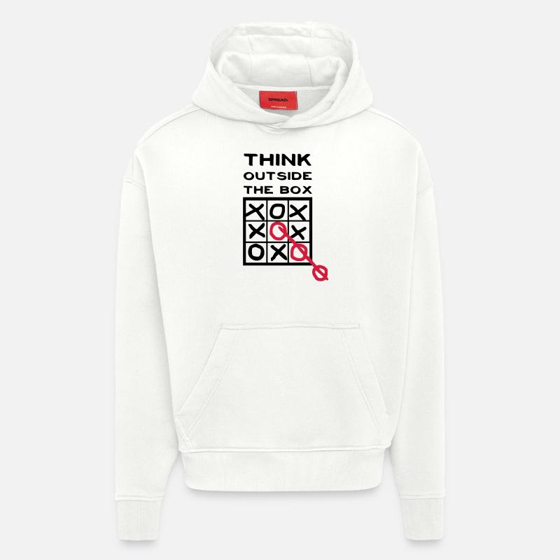 Think outside the Box - Sweat à capuche bio épais oversize fabriqué en UE - OFF WHITE