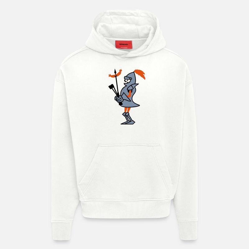 Grill Ritter / grill knight (3c) - Sweat à capuche bio épais oversize fabriqué en UE - OFF WHITE