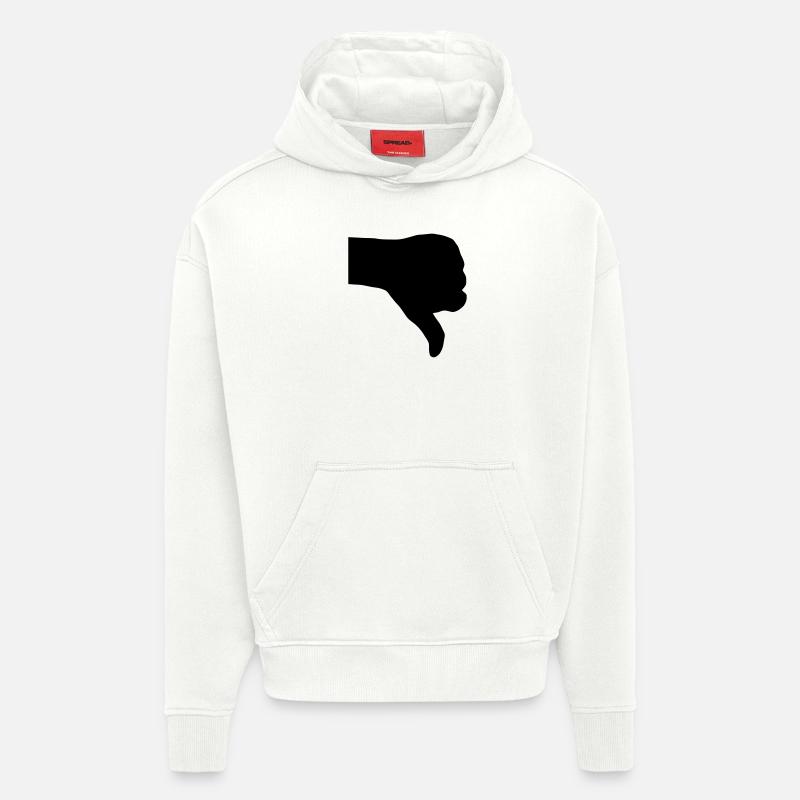 pouces vers le bas - Sweat à capuche bio épais oversize fabriqué en UE - OFF WHITE