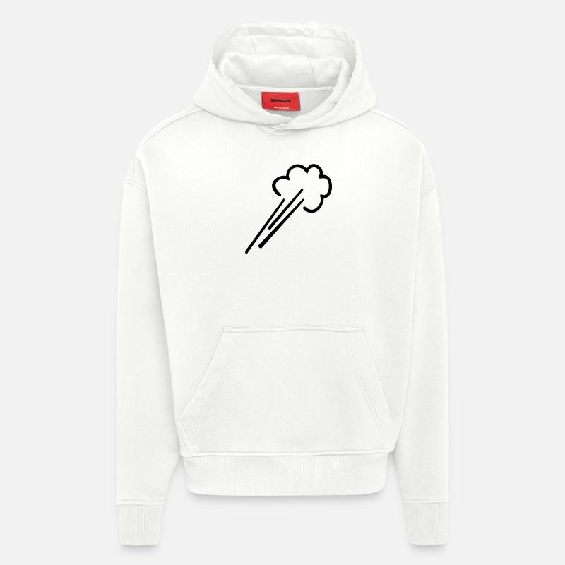 Débit d'air / vent (1c) - Sweat à capuche bio épais oversize fabriqué en UE - OFF WHITE