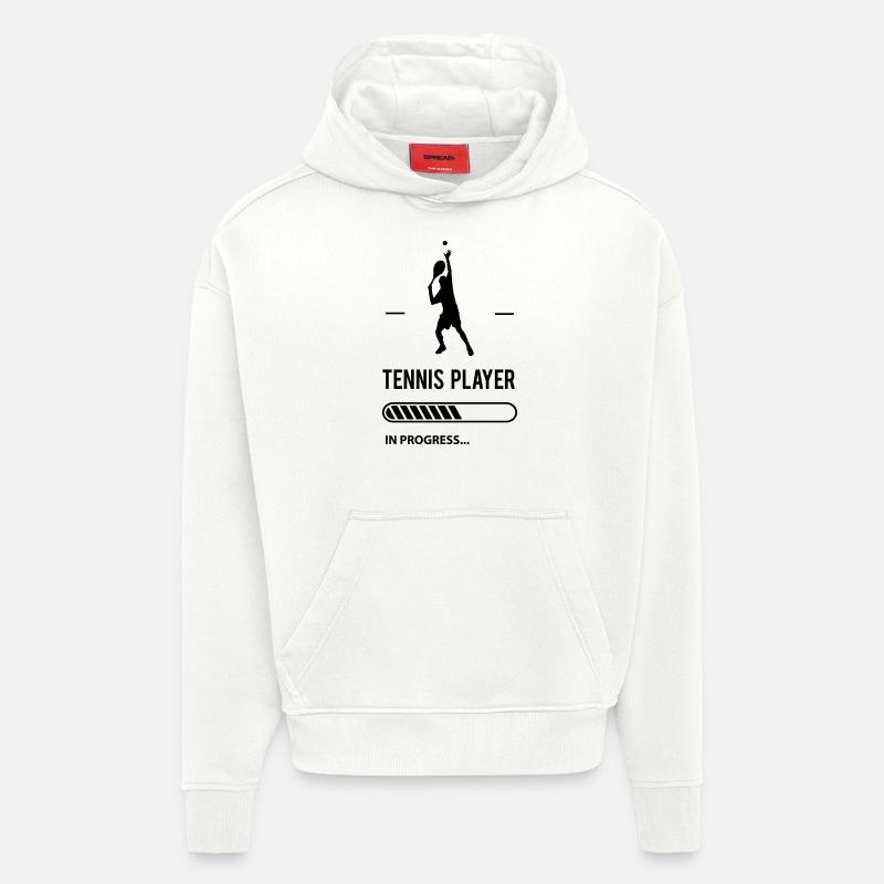 Tennis Player in Progress - Sweat à capuche bio épais oversize fabriqué en UE - OFF WHITE