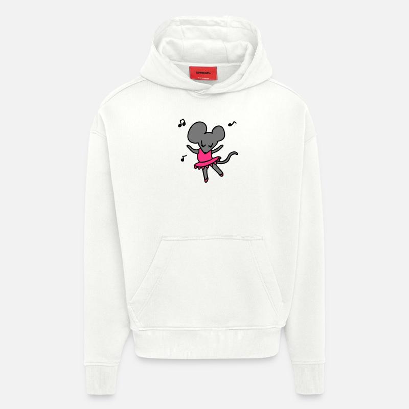 Ballet de souris 3 - Sweat à capuche bio épais oversize fabriqué en UE - OFF WHITE