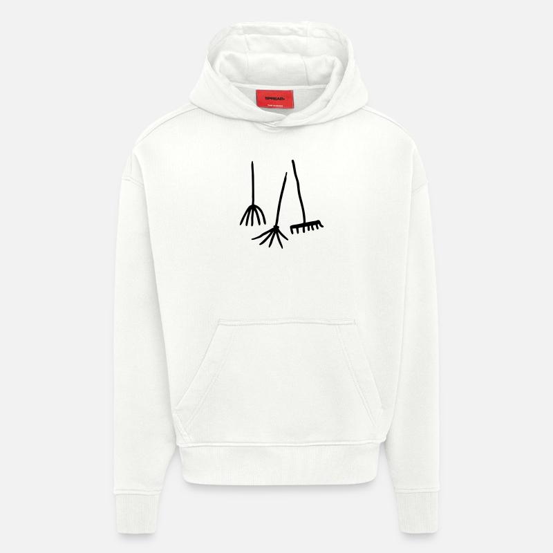 Outils de jardin - Sweat à capuche bio épais oversize fabriqué en UE - OFF WHITE