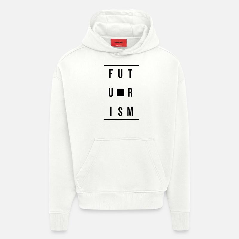 futurisme - Sweat à capuche bio épais oversize fabriqué en UE - OFF WHITE