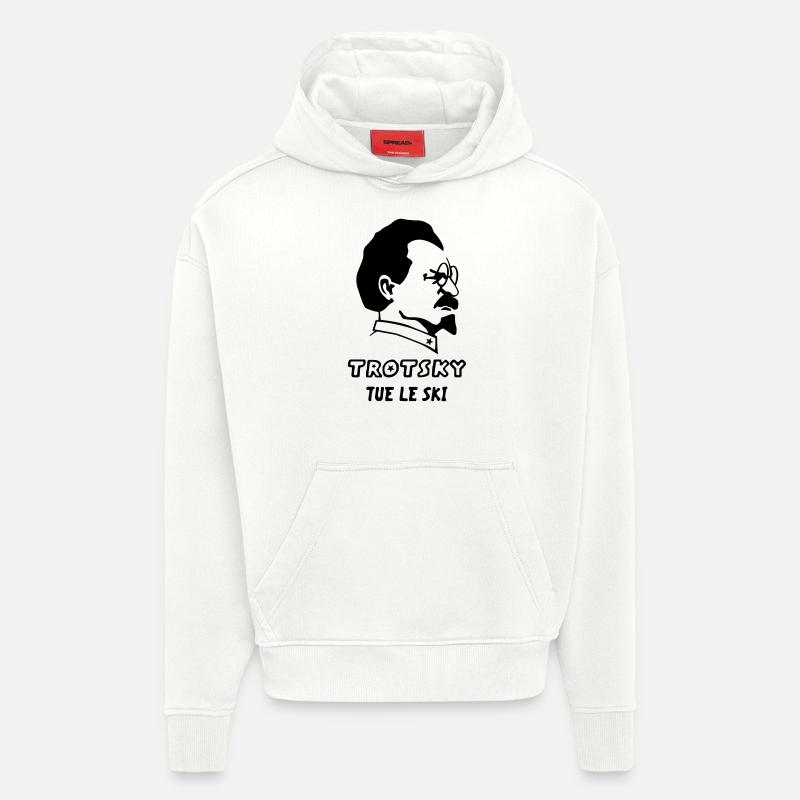 Trotsky - Sweat à capuche bio épais oversize fabriqué en UE - OFF WHITE
