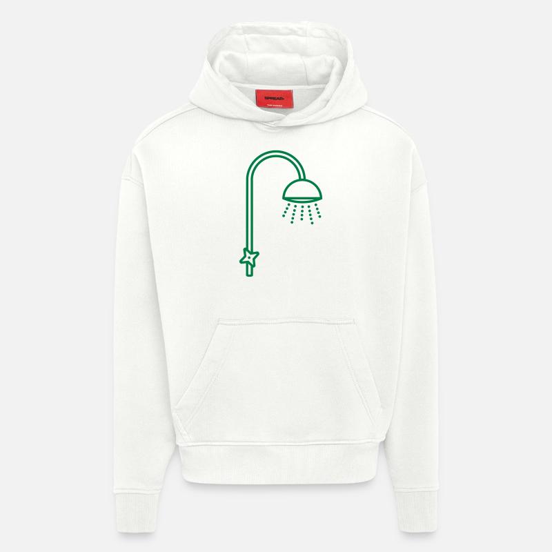 douche_d1 - Sweat à capuche bio épais oversize fabriqué en UE - OFF WHITE