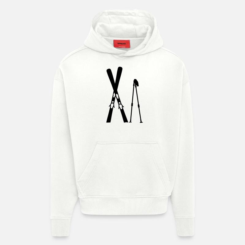 Ski - Sweat à capuche bio épais oversize fabriqué en UE - OFF WHITE