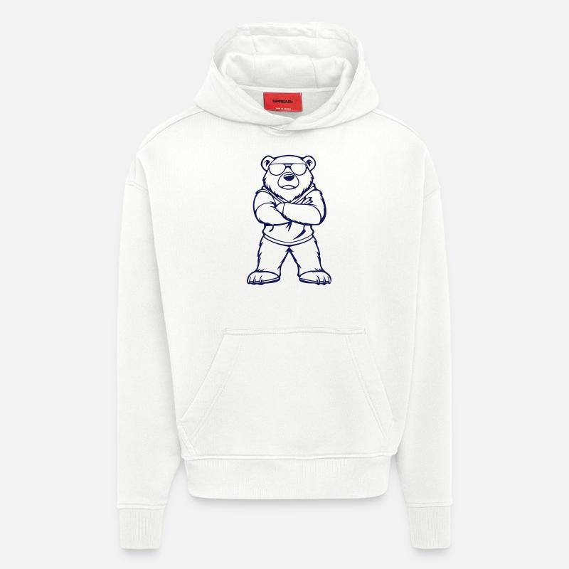eisbär comic cool - Hoodie- made by SPREAD  - OFF WHITE