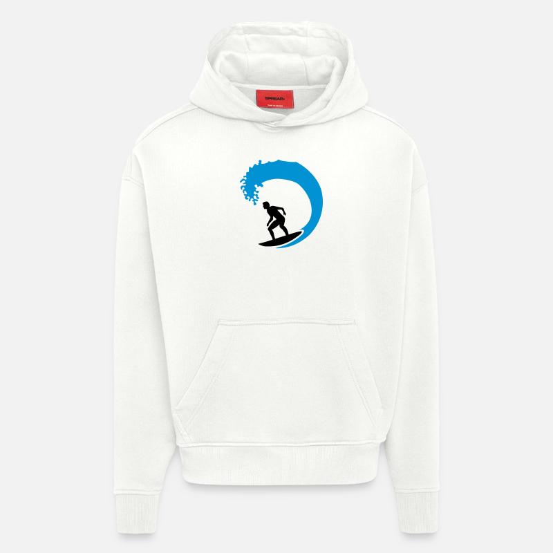 Surf - Sweat à capuche bio épais oversize fabriqué en UE - OFF WHITE