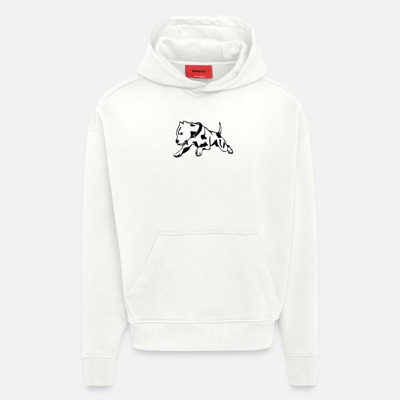 Pit Bull - Sweat à capuche bio épais oversize fabriqué en UE - OFF WHITE