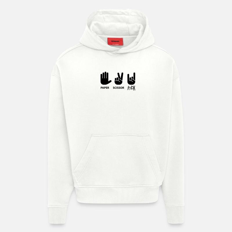 ciseaux de roche papier - Sweat à capuche bio épais oversize fabriqué en UE - OFF WHITE