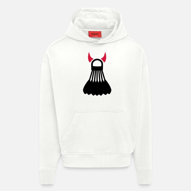 Badminton - Sweat à capuche bio épais oversize fabriqué en UE - OFF WHITE