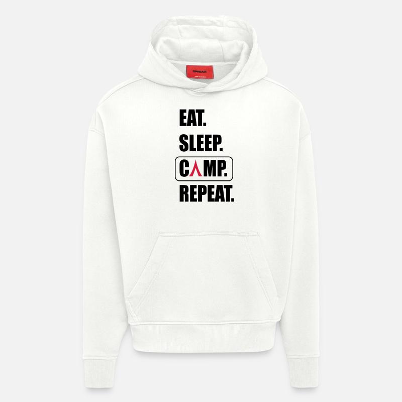 Camping - Sweat à capuche bio épais oversize fabriqué en UE - OFF WHITE