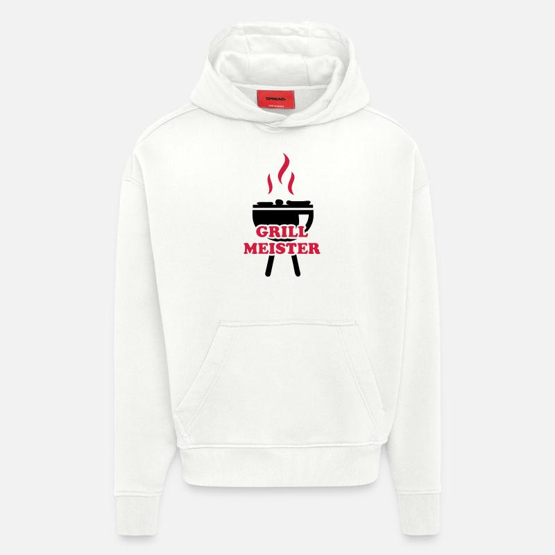 Maître de gril - Sweat à capuche bio épais oversize fabriqué en UE - OFF WHITE