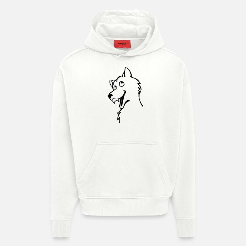 Wolf - Sweat à capuche bio épais oversize fabriqué en UE - OFF WHITE