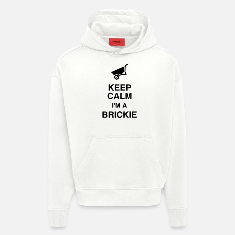 Maçon / Maçonnerie / Construction / Chantier - Sweat à capuche bio épais oversize fabriqué en UE - OFF WHITE
