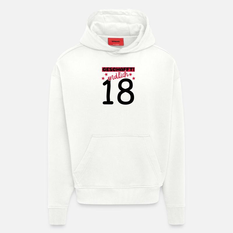 endlich 18 geschafft! - Hoodie- made by SPREAD  - OFF WHITE