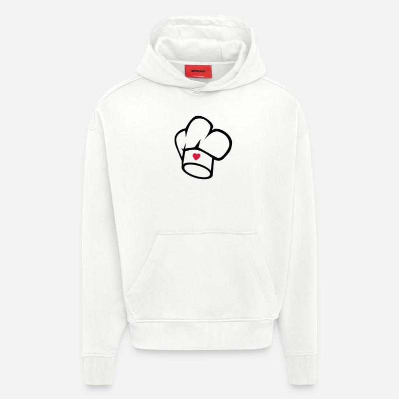 cuisinier - Sweat à capuche bio épais oversize fabriqué en UE - OFF WHITE