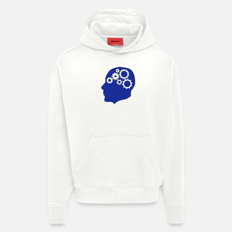 tete profile engrenage reflection 612 - Sweat à capuche bio épais oversize fabriqué en UE - OFF WHITE