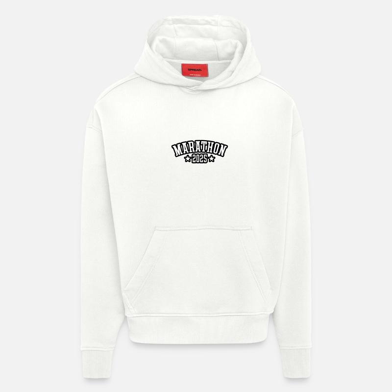 Marathon 2025 Course à pied - Sweat à capuche bio épais oversize fabriqué en UE - OFF WHITE