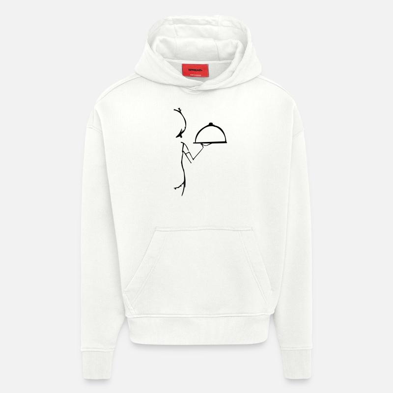 Restaurant, Crew, serveuse - Sweat à capuche bio épais oversize fabriqué en UE - OFF WHITE