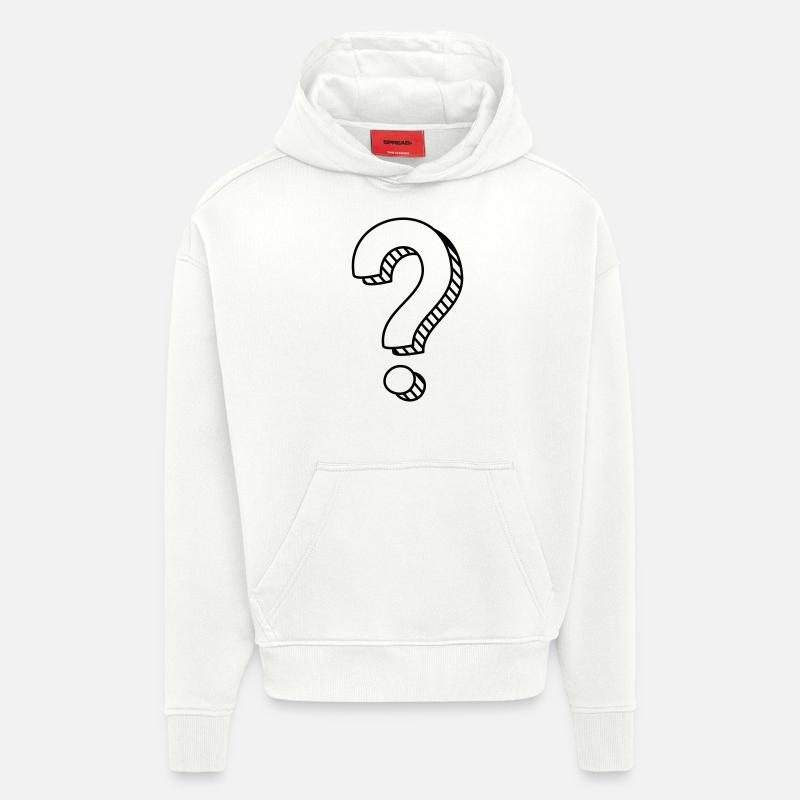 Fragezeichen mit Schatten einfarbig - Hoodie- made by SPREAD  - OFF WHITE