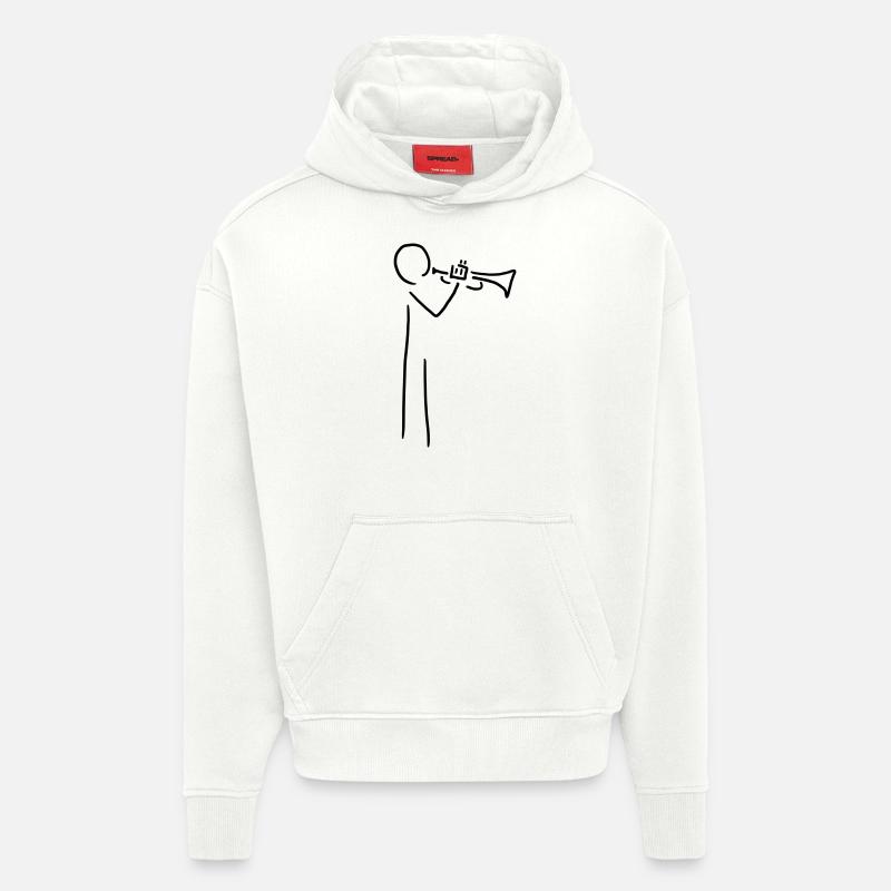 trompeter mit trompete - Hoodie- made by SPREAD  - OFF WHITE