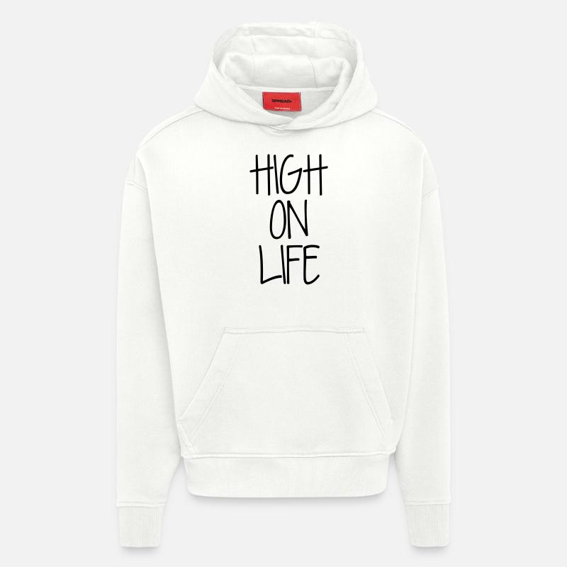 Plein de vie - Sweat à capuche bio épais oversize fabriqué en UE - OFF WHITE