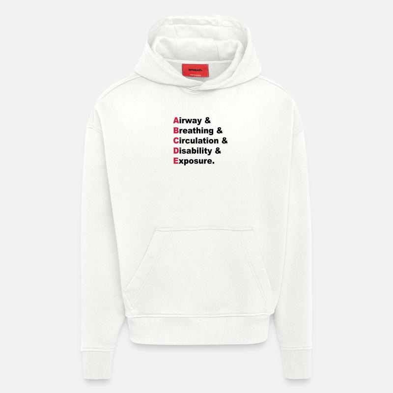 Règle ABCDE - Sweat à capuche bio épais oversize fabriqué en UE - OFF WHITE